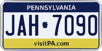 PA license plate JAH7090