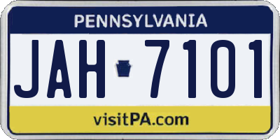 PA license plate JAH7101