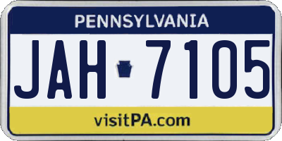 PA license plate JAH7105