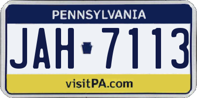 PA license plate JAH7113