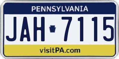 PA license plate JAH7115