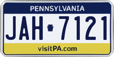 PA license plate JAH7121