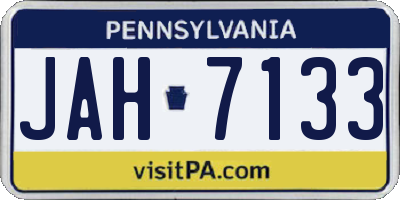 PA license plate JAH7133