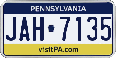 PA license plate JAH7135