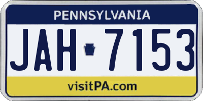 PA license plate JAH7153