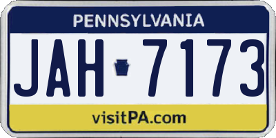PA license plate JAH7173