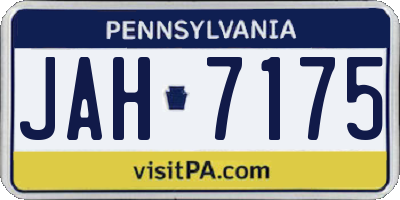 PA license plate JAH7175