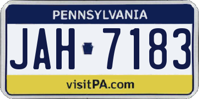 PA license plate JAH7183