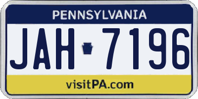 PA license plate JAH7196