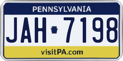 PA license plate JAH7198