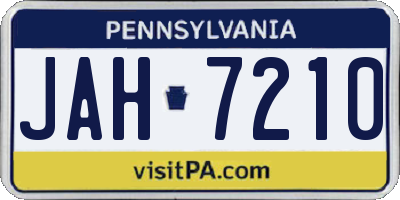 PA license plate JAH7210