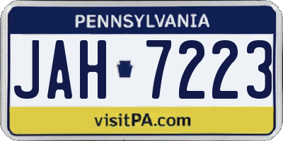 PA license plate JAH7223