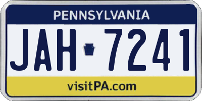 PA license plate JAH7241