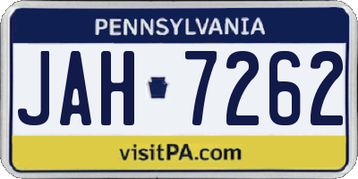 PA license plate JAH7262