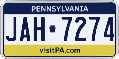 PA license plate JAH7274