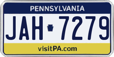 PA license plate JAH7279