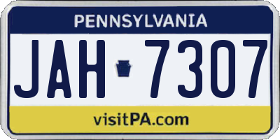 PA license plate JAH7307