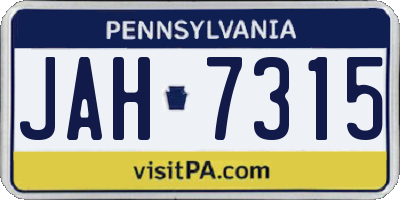 PA license plate JAH7315