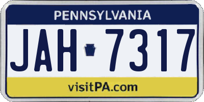 PA license plate JAH7317