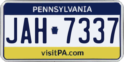 PA license plate JAH7337