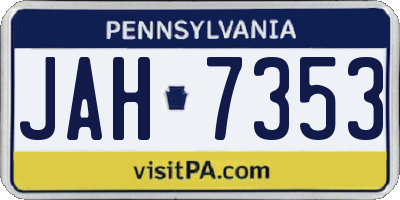 PA license plate JAH7353