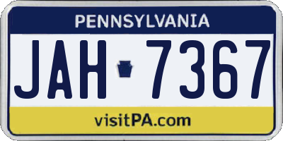 PA license plate JAH7367