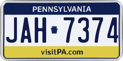 PA license plate JAH7374