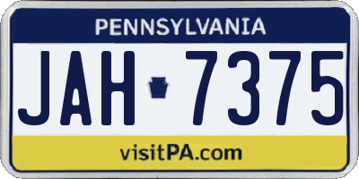 PA license plate JAH7375