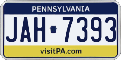 PA license plate JAH7393