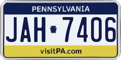 PA license plate JAH7406