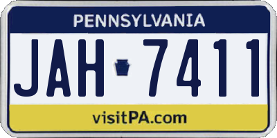 PA license plate JAH7411
