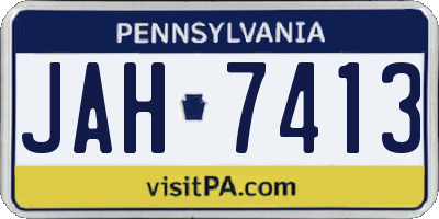 PA license plate JAH7413