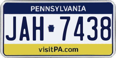 PA license plate JAH7438