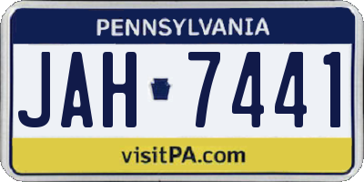 PA license plate JAH7441
