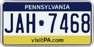 PA license plate JAH7468