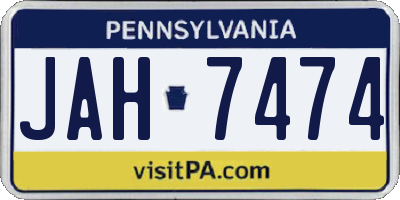 PA license plate JAH7474