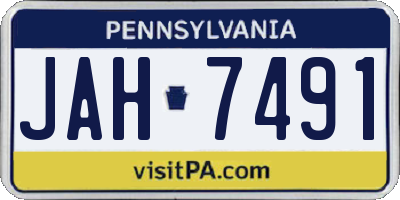 PA license plate JAH7491