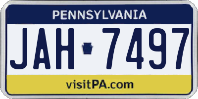 PA license plate JAH7497
