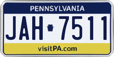 PA license plate JAH7511