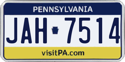 PA license plate JAH7514