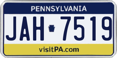 PA license plate JAH7519