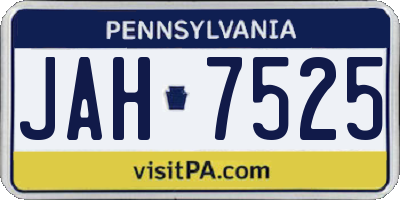 PA license plate JAH7525