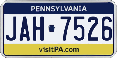 PA license plate JAH7526