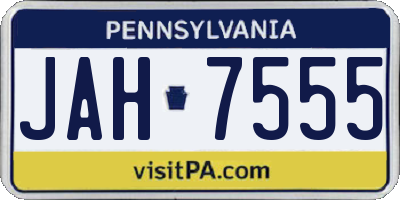 PA license plate JAH7555