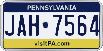 PA license plate JAH7564