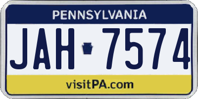 PA license plate JAH7574