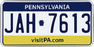 PA license plate JAH7613