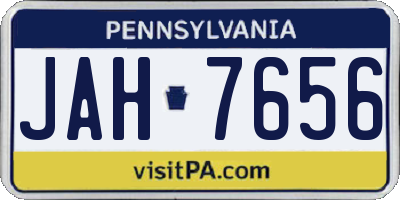 PA license plate JAH7656