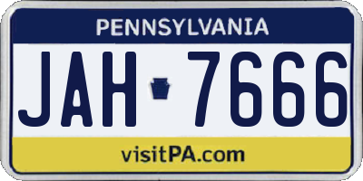 PA license plate JAH7666