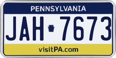 PA license plate JAH7673